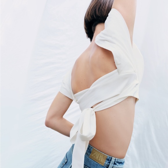 NWT Zara Sweetheart Neck Top - Picture 4 of 10